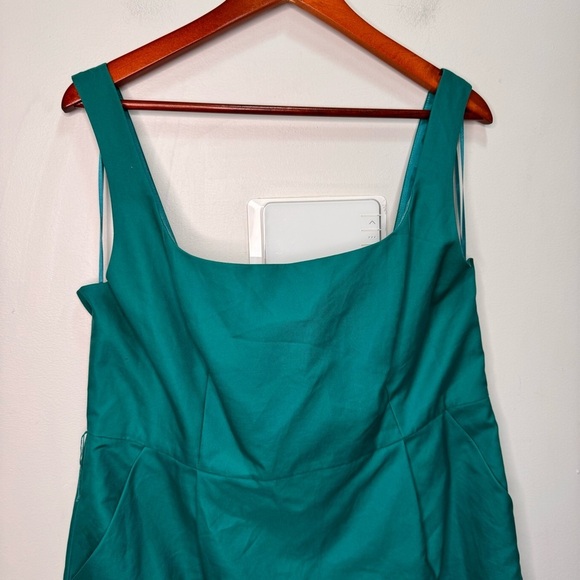 J. Crew Green Square Neck Dress with Pockets No Belt Size 16 NWT - Picture 7 of 9